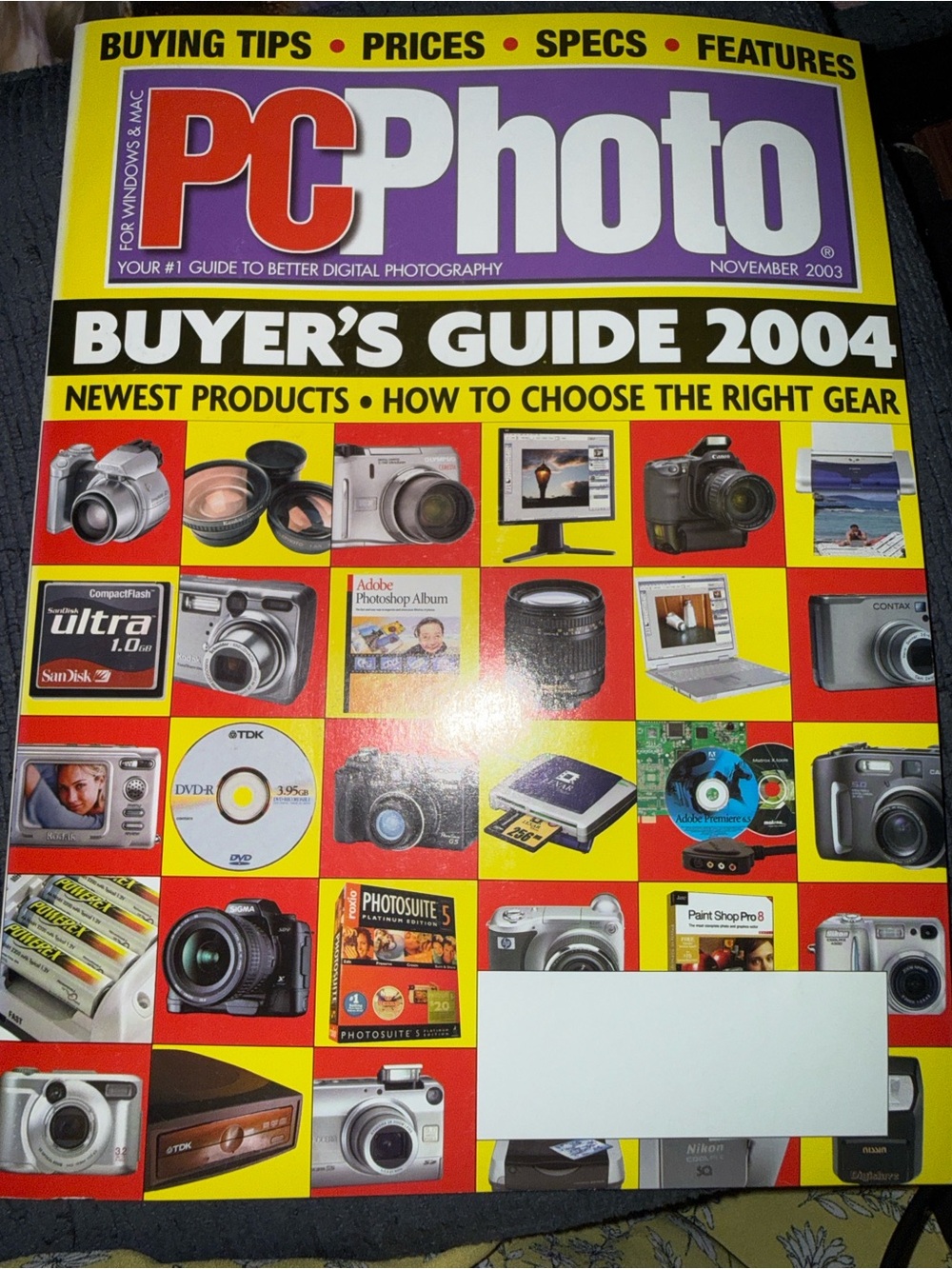 PC Photo Buyer's Guide 2004 Magazine - Red, Yellow, White, Black